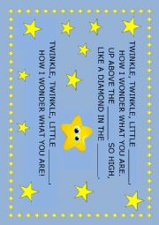 English Worksheet: TwinKle,twinkle little star