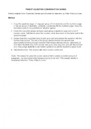 English Worksheet: speaking questions