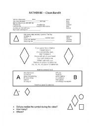 English Worksheet: Song Rather Be