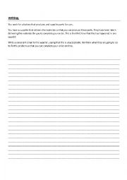 Pre-intermediate business - transactional complaint letter