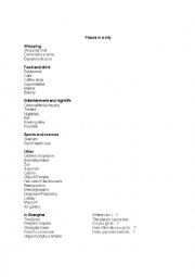 English Worksheet: Places in a city