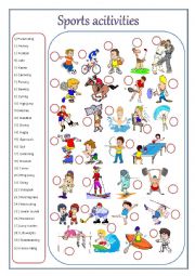 English Worksheet: SPORTS ACTIVITIES