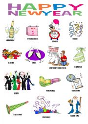 English Worksheet: New Year - pictionary