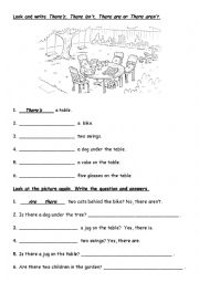 English Worksheet: There is / there are