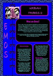 English Worksheet: Urban tribes: Emos