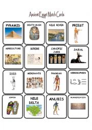 English Worksheet: Ancient Egypt Match Cards