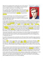 English Worksheet: Video Script for A Short Biography of Jack London