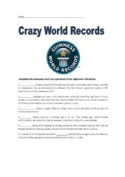 English Worksheet: Superlatives. Crazy World Records