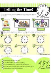 English Worksheet: Telling the time