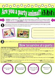 English Worksheet: Party Animal 1