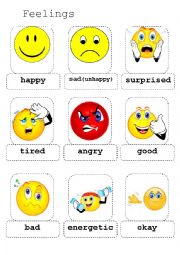 English Worksheet: Feelings & Emotions Pictionary