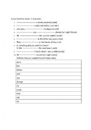 English Worksheet: simple past