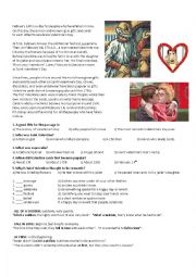 English Worksheet: Saint Valentines Day