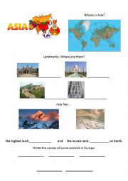 English Worksheet: Asia