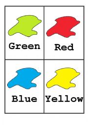 English Worksheet: Colours flashcards