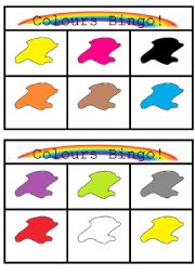 English Worksheet: Colours Bingo Cardboard