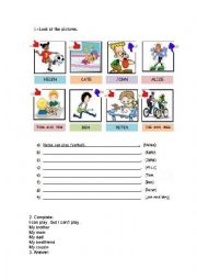 English Worksheet: Can/Cant exercises