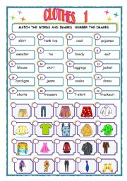 English Worksheet: Clothes