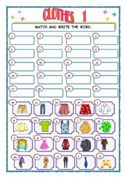 English Worksheet: Clothes