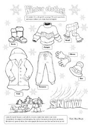 English Worksheet: winter clothes