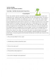 English Worksheet: surprising find