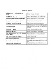 English Worksheet: Shopping Vocabulary