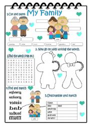 English Worksheet: My Family