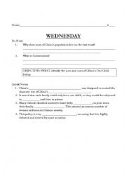 English Worksheet: One Child Policy Debate