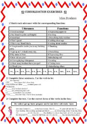 English Worksheet:  CONSOLIDATION EXERCISES FOR 7TH FORMERS