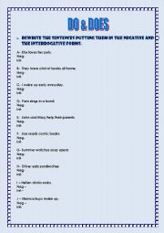 English Worksheet: Present simple - Do e Does