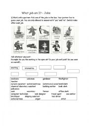 English Worksheet: Jobs - The Game