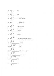 English Worksheet: Who is vs. Who are