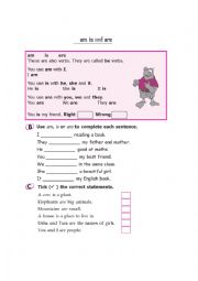 English Worksheet: am, is ,are