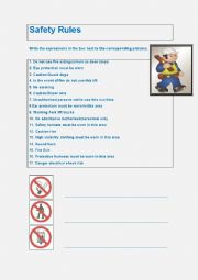 English Worksheet: Safety Rules