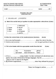 Language test for Moroccan 2nd year students using Ticket to English