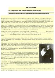 English Worksheet: Hellen Keller : Light in Darkness