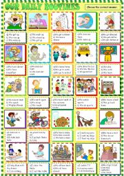 daily routines expressions / multiple choice activity