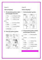 English Worksheet: PAIR WORK