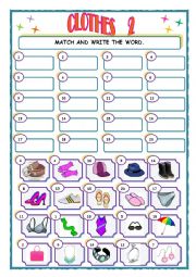 English Worksheet: Clothes 2 difficult