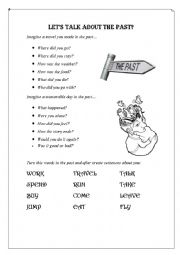 English Worksheet: Lets talk about the past