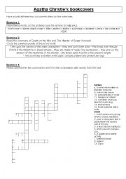 English Worksheet: agatha christie book cover exercises