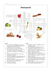 English Worksheet: Food puzzle
