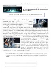 English Worksheet: GRAVITY- Movie Section