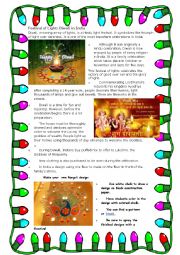 English Worksheet: Festivals of Light Around the World