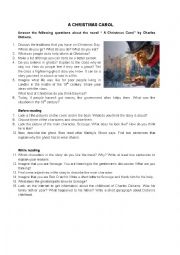 English Worksheet: A Christmas Carol: questions