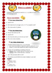 English Worksheet: How to count the number of syllables?