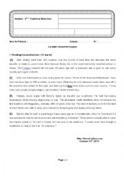 4th form full term test 1 Technical Branches (unified test sfax1 region)