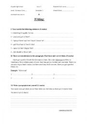 English Worksheet: quiz of writing for bigenners