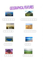 English Worksheet: Geographical Features