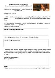 English Worksheet: Child labour - Video